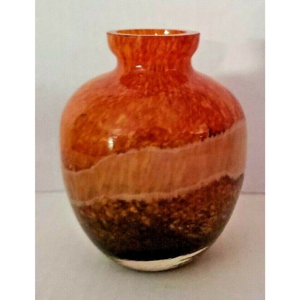 Vintage Hand Blown Art Glass Orange Murano Fruit Home Decor 4" x 3"‎ U106